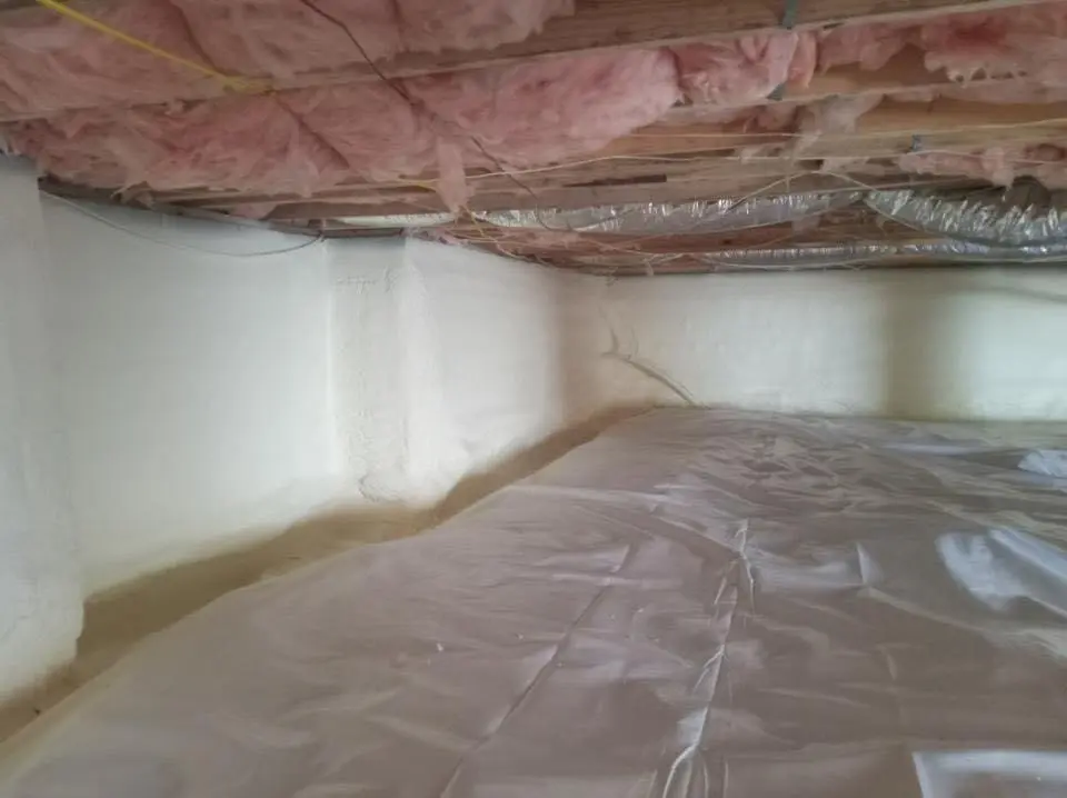 Crawl space encapsulation with closed-cell spray foam for Roof Waterproofing in Palm Harbor